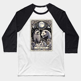 Team Trash Tarot Card Opossum Witchcraft Goth Possum Racoon Baseball T-Shirt